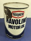 Texaco Havoline Quart Metal Oil Can Full Vintage Gas Sign