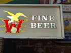 Rare Vintage Prismatic George Wiedemann Fine Beer Light Up 3ftx7 5  Sign - Works