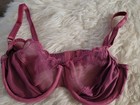 Vintage Olga 33022   Berry Pink Semi Sheer Satin Underwire Bra Size 34c - Nwt