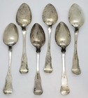 6 Frederick Marquand Kings Coin Silver Serving Spoon Antique C1825