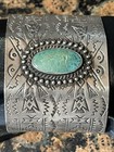 Rare  Antique 1920s Fred Harvey Era Sterling Silver Turquoise Navajo Wrist Cuff