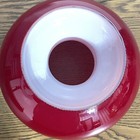 Ruby Red Glass Lamp Shade Cased White Vintage Gwtw Ribbed Collar France 6-3 4   
