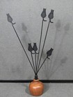 Vintage Ganz Black Cat Note Holder Wood Base Taiwan Mcm Desk Decor Rare Euc