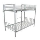 New Twin Bunk Beds Twin Over Kids Teens Adult Dorm W ladder Iron Bed Frame Gray