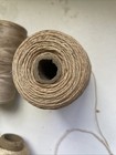 Vintage 8 Spool Cones Twine Natural Ecru Asstd  Weights On Metal   Cardboard