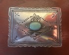 Vintage Herbert Cayatineto Navajo Sterling Silver Trinket Jewelry Box Turquoise