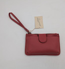 Universal Thread Pink Red Wristlet Wallet Top Zip Closure New