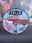Vintage Chevrolet Porcelain Sign - Service Gas Pump Chevy Felix The Cat Sign
