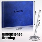 Leather Guest Book And Pen Stand Set  10 5  X 8  Embossed Guests Sign In Book   