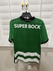 Nike Sporting Cp Green white Striped Soccer Jersey Shirt Betano Super Bock