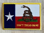 Texas Gadsden State Flag Patch Embroidered Iron-on Lone Star - Don t Tread On Me