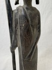 Vtg  2 hand Carved African Tribal Art Wooden Sculpture Warrior Figure 14      3 5   