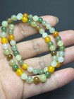 2pc 100  Natural Hetian Jade Colorful Color 6mm Bracelet