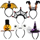 6 Pcs Halloween Headbands Set - Pumpkin  Bat  Witch  Ghost  Spider Web  Costume