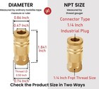 10 Pack Of Brass Female Industrial Couplers For Air Hose Fittings   Auto Shops