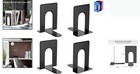 Elegant Heavy Duty Metal Bookends - 4-piece Set For Stylish Organization