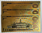  3  X 24k Gold  100 Dollar Bill 2009 Series Collectible Novelty Collection Note