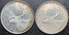  2  1965 Canada 25 Cents Quarter Dollar  800 Canadian Silver Coin Lot