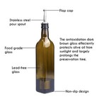 Aozita 17oz Glass Olive Oil Bottle Set - 500ml Dark Brown Oil   Vinegar Cruet 