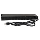 10 Outlets Rack Mount Power Distributor 10 Switches Off on   2 Usb Charging Port