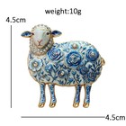 Vintage Pink Sheep Brooch Rhinestone Enamel Floral Animal Pin Gold Jewelry Gift