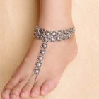 New 2pcs Boho Barefoot Sandals Anklets Antique Silver Tone Foot Jewelry Beach