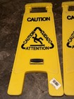  4x  Set Of Rubbermaid Commercial Yellow Caution Attention Signs