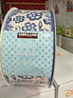 Kirkland Wire-edged Ribbon  Blue And White Floral  2 In  Wide 50 Yd