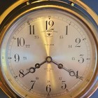Salem Clock Co  Salem Ships Bell 8 Day Brass Ship   s Wheel Clock Germany Wwii