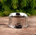 Solid 925 Sterling Silver Hammered Band Ring Statement Handmade Ring All Size