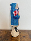 Belsnickle Santa Figurine Blue Glitter Coat  Usa Flag  11  Ragon House  Nwt