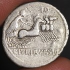 Apollo Mercury Neptune Denarius Ancient Roman Republic Silver Coin 85bc Bursio