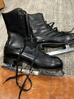 Canadian Flyer Black Leather Ice Skates 9  Booties Vintage Mens 8 Model 6235 Euc