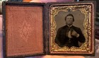 9th Plate Ambrotype Civil War Soldier Military Vest  Full Case W repaired Spine