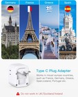 European Travel Plug Adapter  Foldable International Power Adapter  Type C Adap