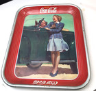Vintage- 1942 Original Coca-cola Metal Serving Tray - two Girls With Car  
