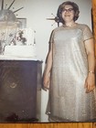 Rare Old Vintage Photo Lady Posing In Christmas Dress