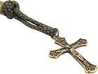 St  Joseph One Decade Green Paracord Black Beads Bracelet Prayer Rosary