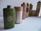 Antique   Vintage Large Talcum Powder Lot 12 Items