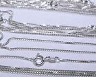 Sterling Silver Box Chain Genuine Necklace Lot 14 - 30 Inch Wholesale Bulk Lot
