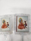 Vintage Cinderella Mirror And Brush Vanity Set Victorian Floral Edge Plastic