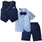 Toddler Boys Gentleman Suit Formal Wedding Outfits Clothes Fits 16t Years