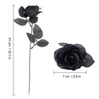 10pcs Black Faux Silk Roses For Bridal Bouquets  Wedding  Halloween   Home Decor