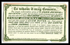 Philadelphia Pa National Farm Journal Club Rate Coupon Subscription 1900  E2-1-4