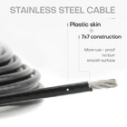 100ft Black Vinyl Coated Stainless Steel Cable Wire Rope Heavy Duty 3 64  -1 16 