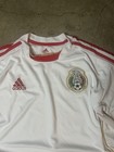 Adidas 2008 Mexico Away National Team Soccer Jersey Shirt White red Mexico Crest