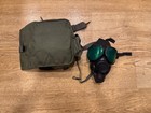 Us Military M40 Gas Mask Large  damaged  With Fake Green Outserts  read 