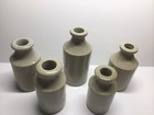 Antique Lot Of 5 Off White Stoneware Ink  polish Bottles 