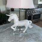 Pottery Barn Kids 19 5 Inch Ceramic Unicorn Table Lamp   Shade