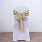 5 Pcs Natural 6  X 108  Faux Burlap Chair Sashes Wedding Decorations